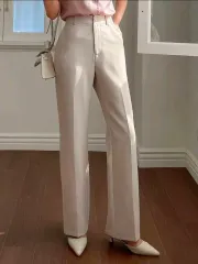 ストレートレッグパンツ ベージュ 新品