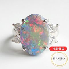 華やか！ ブラックオパール 1.19ct Pt リング（LA-8121） - メルカリ