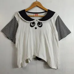 MALKOMALKA マルコマルカ パンダ セーラー Tシャツ 半袖 カットソー 耳 しっぽ ボーダー 個性的 原宿系 日本製 ホワイト D144のサムネイル