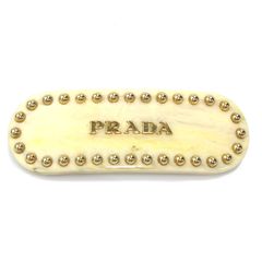 確実正規品 美品 プラダ プレックス ヘアクリップ バレッタ アイボリー