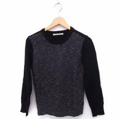 アーバンリサーチ サニーレーベル URBAN RESEARCH Sonny Label ニット セーター 切替 丸首 長袖 F ブラック 黒 グレー 灰 /FT34