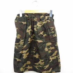 チャオパニック CIAOPANIC タイトスカート 迷彩柄 カモフラージュ柄 ひざ丈 コットン 綿 F カーキ 深緑 /MT26