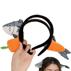 フワフワ うさ耳 アニマル 可愛い コスプレ おもしろい ハロウィン 仮装 魚 パーティ にんじん 写真を撮る 日常 ２個セット 大人 ユニークなカチューシャ キッズ ブラック カチューシャ 赤 サムコス グレー