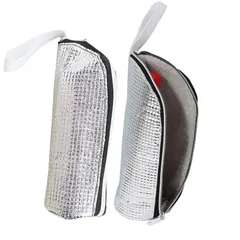 ペットボトル 保冷カバー アルミ製 水筒カバー 冬夏兼用 保冷 保保温両面 便携式 ペットボトルホルダー 水筒カバー アウトドア キャンプ 旅行 お出かけ用 (2個セット)