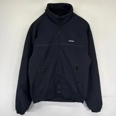古着 ランズエンド Lands' End ナイロンジャケット ブルゾン ワンポイントロゴ フリースライナー フルジップ XS  ブラック メンズ