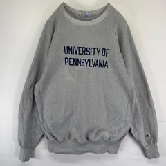 古着 90's/90年代 チャンピオン Champion スウェット トレーナー リバースウィーブ 二段プリント 大きいサイズ 2XL  グレー系 メンズ