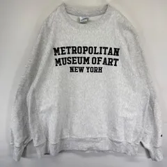 古着 チャンピオン Champion スウェット トレーナー リバースウィーブ 三段プリント クルーネック 大きいサイズ 2XL  グレー メンズ