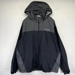 古着 コロンビア Columbia ナイロンジャケット ワンポイントロゴ刺繍 フルジップ アウトドア マウンテンパーカー 2XL  ブラック メンズ