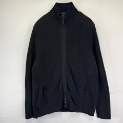 古着 カルバンクラインジーンズ Calvin Klein Jeans ニット セーター フルジップ 大きいサイズ  XL  ブラック メンズのサムネイル