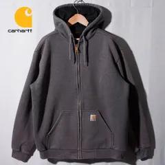 カーハート Carhartt  ジップパーカー M 大きめ US企画 グレー レインディフェンダー RAIN DEFENDER ミドルウエイトフルジップパーカー テック系 オーバーサイズ ビッグシルエット ストリート アメカジ 古着 C510