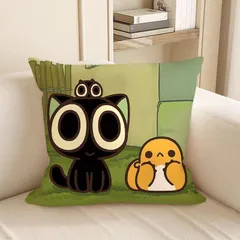 35×35 スクエア クッションカバー アニメ デフォルメ キャラクター お昼寝 プレゼント
