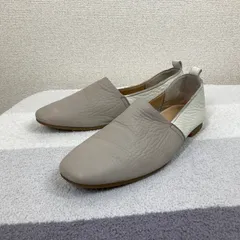 あしながおじさん 23.5 本革 レザー フラットパンプス 日本製 ベージュ グレージュ ぺたんこ靴 痛くない 通勤 ローヒール 清潔