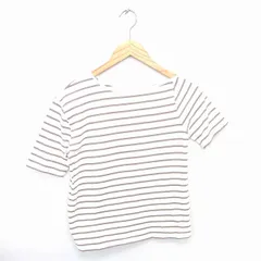 ビーミングバイビームス B:MING LIFE STORE by BEAMS Tシャツ カットソー ボーダー ボートネック 肩出し 半袖 ONE アイボリー ブラウン 茶 /TT44
