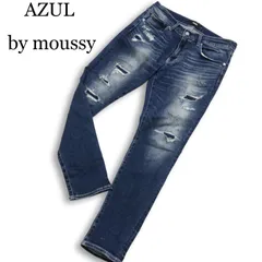 AZUL by moussy アズール マウジー 通年★ ダメージ＆リペア加工 ストレッチ スキニー デニム パンツ ジーンズ Sz.XL メンズ