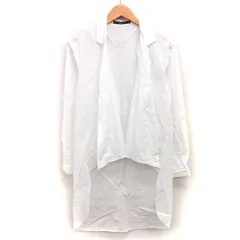 ザラ ベーシック ZARA BASIC コレクション COLLECTION トッパー シャツ ロング 2way 無地 シンプル 長袖 コットン 綿 XS ホワイト 白 /HT11