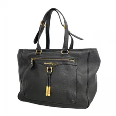 ★SALE【6cd5002】サルヴァトーレフェラガモ トートバッグ ガンチーニ レザー ブラック ゴールド金具【中古】レディース