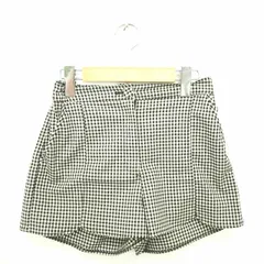 ダズリン dazzlin パンツ キュロット ショート チェック ジップフライ M 薄茶 黒 ベージュ ブラック /TT8