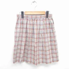 イーストボーイ EAST BOY 台形 スカート ミニ チェック 薄手 バックジップ 9 ベージュ ブルー 薄茶 青 /TT45