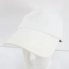 ザノースフェイス THE NORTH FACE キャップ帽 帽子 M 白系 ホワイト ロゴ 文字 ベルクロアジャスター