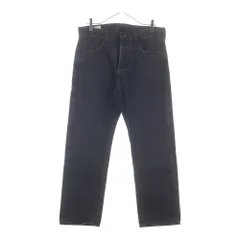Levi's (リーバイス) 30TH EDIFICE別注 501 レザーパッチ ボタンフライ ストレートデニムパンツ インディゴブラック 0022U-0000