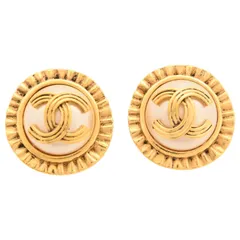 シャネル ココマーク イヤリング フェイクパール GP ヴィンテージ Bランク ch9937bb