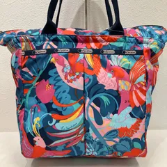 1708　LeSportsac　レスポートサック　トートバッグ　 エブリガールトート　鳥　総柄　カラフル　 ナイロン　軽量　レディース