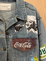 コカコーラペインティングデニムジャケット レディースデニムジャケット