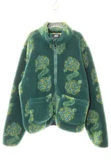 ステューシー STUSSY 21SS FLOR SHERPA MOCK NECK GREEN XLサイズ シェルパ フリース ジャケット 花柄 グリーン 緑 【ブランド古着ベクトル】【中古】260407