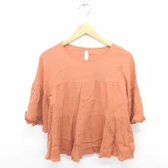 アーバンリサーチ サニーレーベル URBAN RESEARCH Sonny Label カットソー ブラウス プルオーバー 丸首 薄手 フレアスリーブ 七分袖 F オレンジ /TT26
