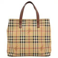 バーバリー ノバチェック シャドーホース ハンドバッグ ベージュ Bランク bb5424vv