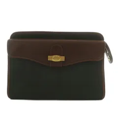 ダンヒル dunhill クラッチバッグ セカンドバッグ レザー ロゴ ゴールド金具 黒 ブラック 茶色 ブラウン /XZ ■GY18