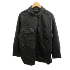 ザラ ZARA フェイクレザージャケット 上着 L 黒 ブラック 長袖 /RN ■ECB002