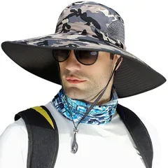 【新品】 [Bafup] 【特大サイズ60-65cm】サファリハット メンズ 大きいサイズ【日本国内専門機関UPF50+認証済み・撥水防汚機能】ハット 12cmつば広 日焼け防止 帽子 uvカット帽子 メッシュ通気構造 折り畳み サイズ調節可能 汗止め 速乾性