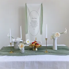 【即納】 table cloth white テーブルクロス 撮影背景布　背景布 ウェルカムスペース コットン100% ファブリック / チュール生地 チュール タペストリー