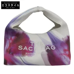 MARC JACOBS マーク ジェイコブス 美品 ザ サックバッグ ミニ レザー ハンドバッグ  ポーチ付き レディース ホワイト マルチカラー