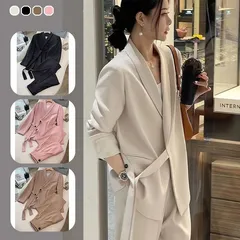 即購入OK スーツセット スーツ  ビジネス パンツスーツ ロングパンツ ジャケット セット オフィス カジュアル 通勤 通学 レディース レディーススーツ ビジネススーツ セットアップ 大きいサイズ