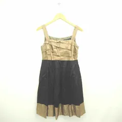 シップスリトルブラック ships little black ワンピース ロング プルオーバー フレア 薄手 ノースリーブ M ベージュ ブラック 薄茶 黒 /TT15