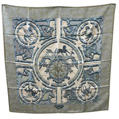 HERMESエルメスカレ90スカーフ馬を描く画家シルク100%マルチカラー新品