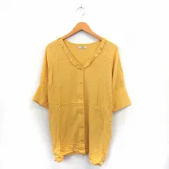 ミスティック mystic ブラウス カットソー 七分袖 フリル シンプル F イエロー /ST28