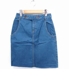 フリーズフレーズ FREE'S PHRASE タグ付き スカート デニム タイト ひざ丈 コットン 綿 S ブルー 青 /FT28