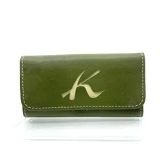 Kitamura キタムラ  5連キーケース　レザー　ロゴ　カーキ　グリーン