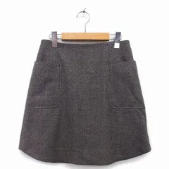 ロッソ ROSSO アーバンリサーチ 台形 スカート 膝上 ミニ 総柄 厚手 36 ダークグレー 灰 /HT35