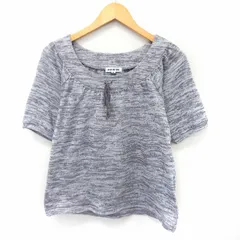 クレドソル CLEF DE SOL カットソー Tシャツ プルオーバー 半袖 リボン ミックス生地 M パープル /ST14のサムネイル