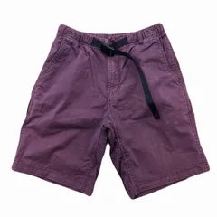 グラミチ ショートパンツ メンズ Sサイズ パープル ストレッチ ベルト付き クライミングショーツ 紫 人気 アウトドア 良品