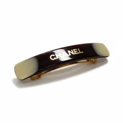 d9 【美品】 CHANEL シャネル 01A バレッタ ヘアクリップ バイカラー ゴールドロゴ ヴィンテージ ヘッドアクセサリー ボルドー系 レディースta1