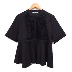 トラッゾドンナ Torrazzo Donna チュール フリル シャツ ブラウス 半袖 F ブラック 黒 /FT26のサムネイル