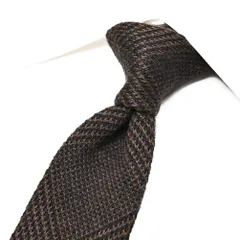 BARBA バルバ / ネクタイ ニットタイ メンズ シルク カシミヤ 幾何柄 ブラウン イタリア製 ビジネス 428511のサムネイル
