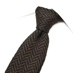 BARBA バルバ / ネクタイ ニットタイ メンズ シルク カシミヤ ヘリンボーン ブラウン イタリア製 ビジネス 428510のサムネイル
