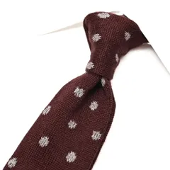 BARBA バルバ / ネクタイ ニットタイ メンズ シルク カシミヤ ドット ワインレッド イタリア製 ビジネス 428522のサムネイル