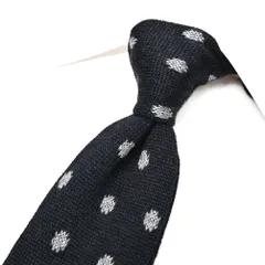 BARBA バルバ / ネクタイ ニットタイ メンズ シルク カシミヤ ドット ネイビー イタリア製 ビジネス 428528のサムネイル